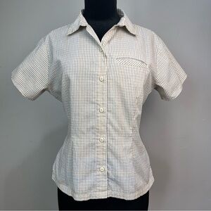 Patagonia Puckerware Short Sleeve Button Up Shirt Small Box Plaid Sz 12